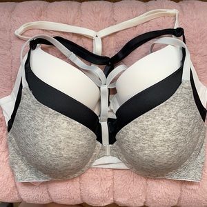 3 VS PINK racer back push up bra bundle